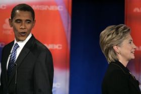 Barack Obama a Hillary Clinton