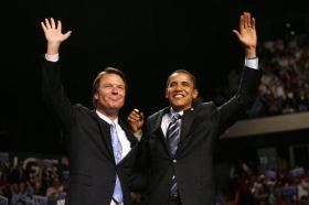 Obama si chce z&iacute;skat b&iacute;l&eacute; děln&iacute;ky. Pomoci m&aacute; i podpora Johna Edwardse.