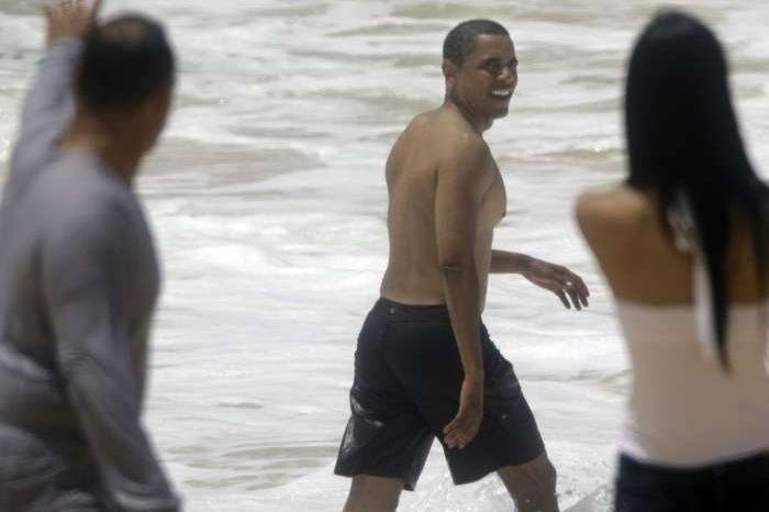 Obama na Havaji 23. 12. 2008.