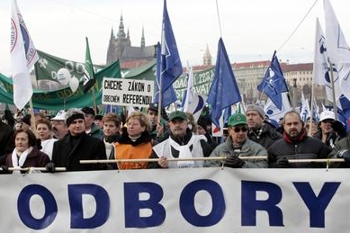 Demonstrace odborářů - ilustrační foto
