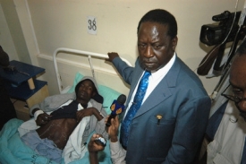 Opoziční uchazeč Raila Odinga.