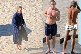 Americk&yacute; herec a scen&aacute;rista Owen Wilson zachycen nah&yacute; na pl&aacute;ži.