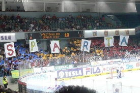 Kotel fanoušků hokejové Sparty Praha.