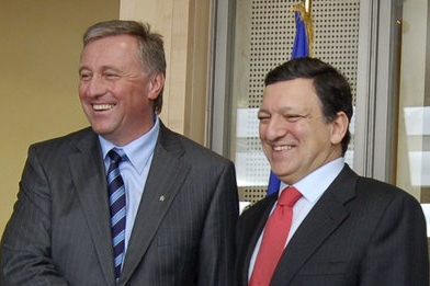 José Barroso a Mirek Topolánek
