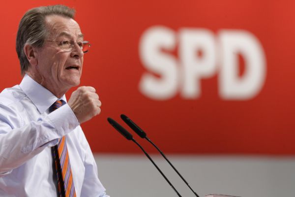 Franz Müntefering na sjezdu SPD.