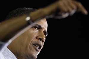 Barack Obama krot&iacute; sv&eacute; stoupence v nad&scaron;en&iacute;.