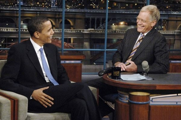 Barack Obama v talk show Davida Lettermana. Barack Obama v talk show Davida Lettermana.