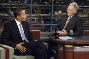 Barack Obama v talk show Davida Lettermana.