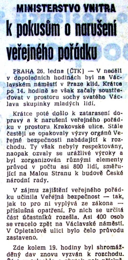 Rudé právo o demonstracích z 26. ledna.