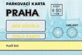 Parkovac&iacute; karta, z&aacute;ruka pro rezidenty.