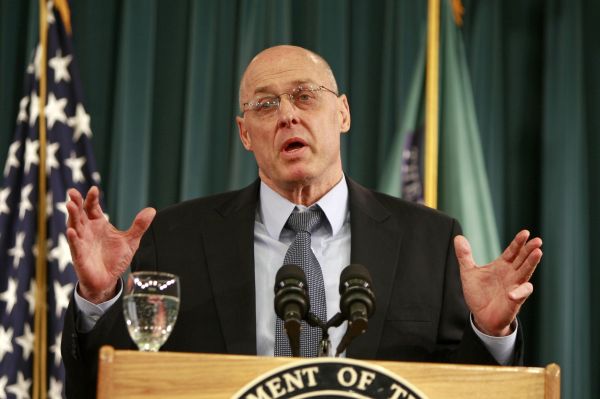Americký ministr financí Henry Paulson hovoří o &quot;bailout plánu&quot;. 
