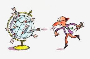 Karikatura k raketov&eacute; obraně.