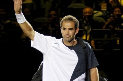 Pete Sampras po exhibici s Rogerem Federerem.
