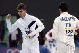 Michal Michal&iacute;k při z&aacute;vodu pětibojařů na olympi&aacute;dě v Pekingu.