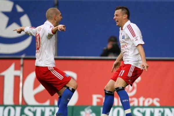 Hvězdné útočné duo. Chorvaté Mladen Petrič(vlevo) a Ivica Olič.