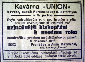 PF 2009 - př&aacute;n&iacute; z kav&aacute;rny Union.