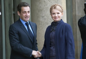 Premiérká Tymošenková a Nicolas Sarkozy. Ukrajina chce do Evropy.