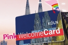 Turistick&aacute; karta s "gay" růžov&yacute;m rohem.