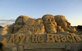 Myrtle Beach, Jižn&iacute; Karol&iacute;na, demokrat&eacute; z p&iacute;sku, leden 2008.