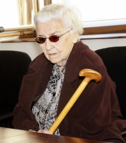 Brožová-Polednová při hlavním přelíčení jejího případu.
