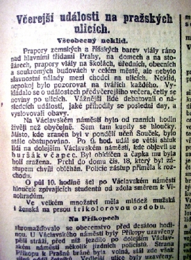 Popis událostí z 1. prosince 1908.