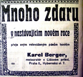 Novoročn&iacute; př&aacute;n&iacute; restaurat&eacute;ra z Lidov&eacute;ho domu.