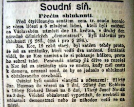 Takto o přel&iacute;čen&iacute; s demonstranty psal dobov&yacute; česk&yacute; tisk.