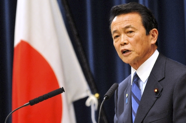 Japonský premiér Taró Aso. Japonský premiér Taró Aso.