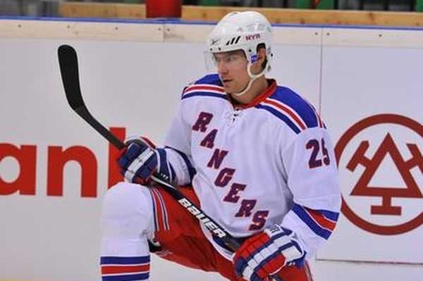 Útočník Petr Průcha v dresu New York Rangers.