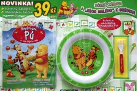 Medv&iacute;dkův tal&iacute;řek a vidlička jsou souč&aacute;st&iacute; časopisu Medv&iacute;dek P&uacute;.