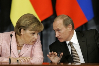 Angela Merkelová, ruský prezident Vladimir Putin