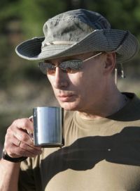 Vladimir Putin coby z&aacute;les&aacute;k