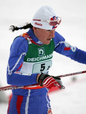 Kamila Rajdlov&aacute;, druh&aacute; česk&aacute; z&aacute;vodnice na startu &scaron;tafety.