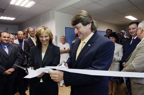 Ivana Řápková a hejtman Jiří Šulc na novém onkologickém pracovišti