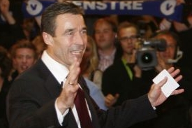 Dánský premiér a vítěz voleb Anders Fogh Rasmussen