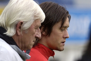 Karel Brückner a reprezentační kapitán Tomáš Rosický