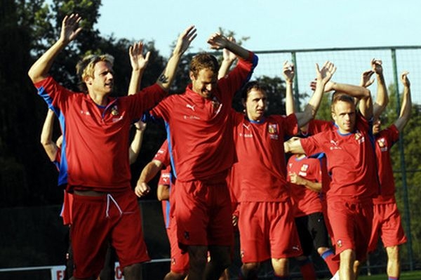 Trénink fotbalová reprezentace.