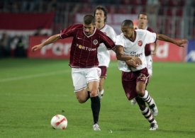 Jan Rezek v předkole Ligy mistrů proti Arsenalu.