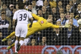 Gólman Tottenhamu Paul Robinson (ve žlutém dresu).