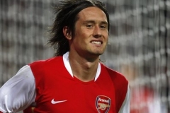 Záložník Arsenalu Tomáš Rosický slaví první gól v síti Sparty