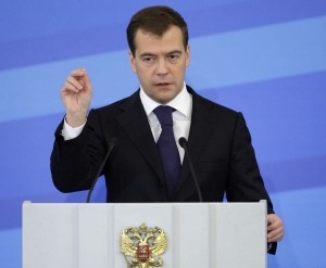 Rusk&yacute; prezident Dmitrij Medveděv.