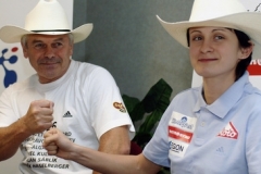Martina S&aacute;bl&iacute;kov&aacute; s tren&eacute;rem Petrem Nov&aacute;kem.