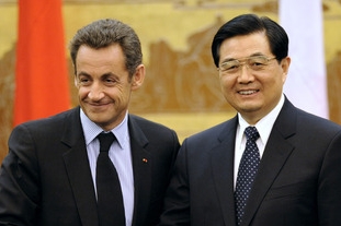 Nicolas Sarkozy a Chu Ťin-tchao Nicolas Sarkozy a Chu Ťin-tchao