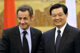 Nicolas Sarkozy a Chu Ťin-tchao