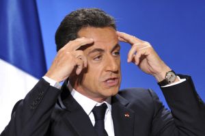 Nicolas Sarkozy při novoročn&iacute;m projevu.