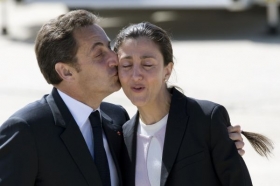 Francouzsk&yacute; prezident Nicolas Sarkozy a Ingrid Betancourtov&aacute;.