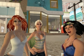 Virtuální světy (na obr. Second Life) napodobují svět skutečný.
