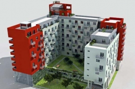 Rohový dům s 96 byty a ateliéry Novodvorská Praha 4.