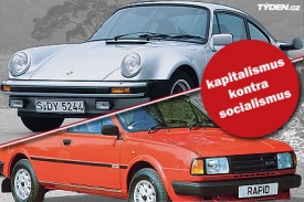 Ač se Škoda Rapid nemohla na silnici měřit s mnohem rychlejším Porsche 911, tato dvě kupé měla mnoho společného.