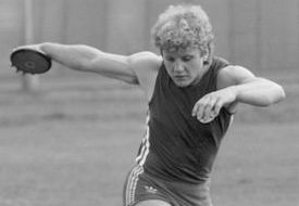 diskařka Zdeňka Šilhavá při tréninku 1984